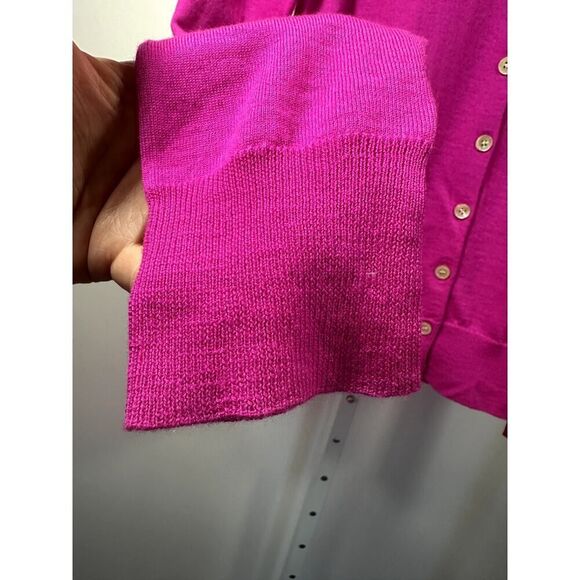 J. CREW Women's Button Down Crew Neck Wool Cardigan Sweater Pink Extra Small - Picture 5 of 10